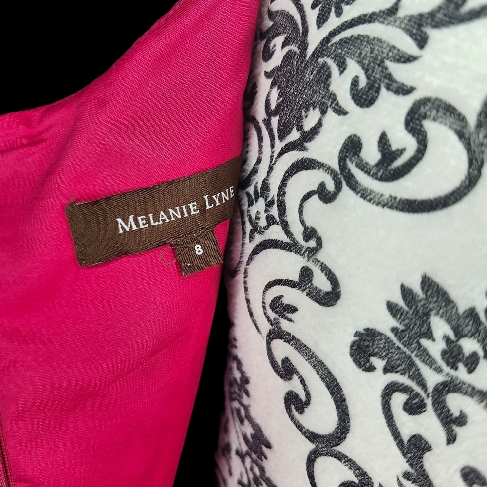 MELANIE LYNE Pink Damask Print Sleeveless Dress - 8 - Picture 7 of 7